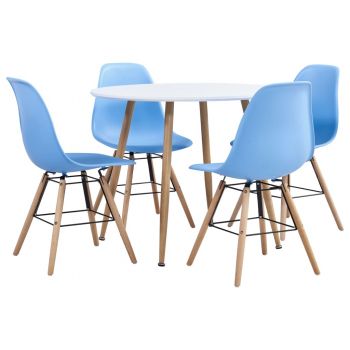 Set de mobilier bucătărie 5 piese albastru material plastic
