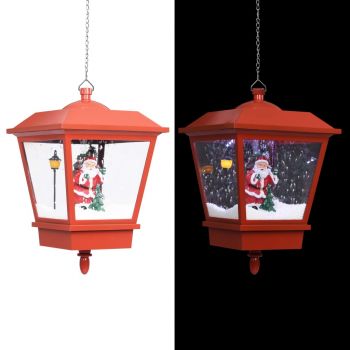 Felinar suspendat cu LED și Moș Crăciun roșu 27x27x45 cm