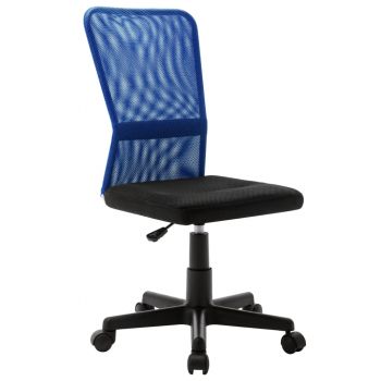 Scaun de birou negru și albastru 44x52x100 cm plasă textilă ieftin