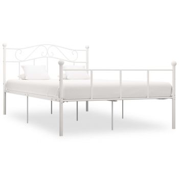 Cadru de pat alb 120 x 200 cm metal
