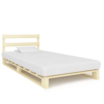 Cadru de pat din paleți 90 x 200 cm lemn masiv de pin ieftin