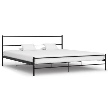 Cadru de pat negru 180 x 200 cm metal ieftin