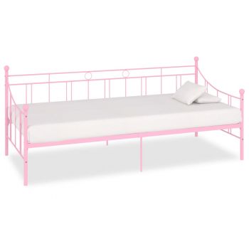 Cadru pat de zi roz 90 x 200 cm metal