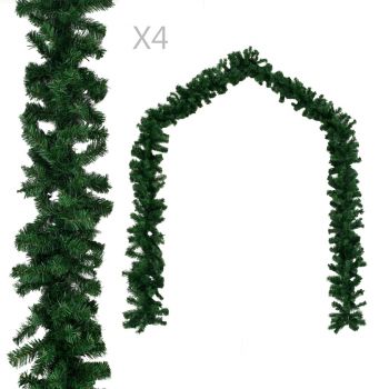 Ghirlande de Crăciun 4 buc. verde 270 cm PVC