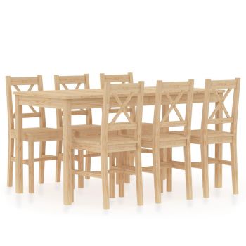 Set mobilier de bucătărie 7 piese lemn de pin