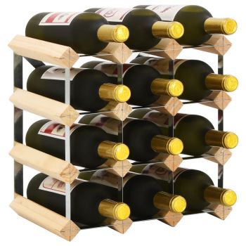 Suport sticle de vin pentru 12 sticle lemn masiv de pin