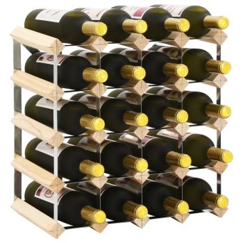Suport sticle de vin pentru 20 sticle lemn masiv de pin