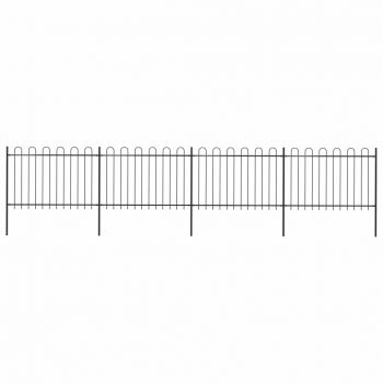 Gard de grădină cu vârf curbat negru 68 x 12 m oțel