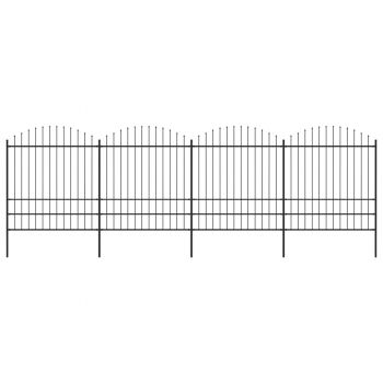 Gard de grădină cu vârf suliță negru (175-2) x 68 m oțel