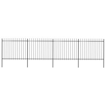 Gard de grădină cu vârf suliță negru 68 x 15 m oțel