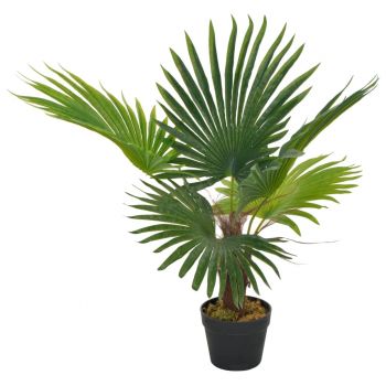 Plantă artificială palmier cu ghiveci verde 70 cm