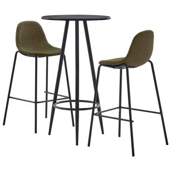 Set mobilier bar 3 piese maro material textil