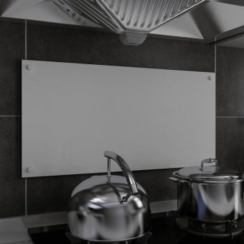 Panou antistropi bucătărie alb 80x40 cm sticlă securizată