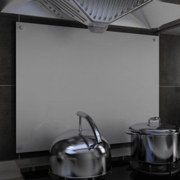 Panou antistropi bucătărie alb 80x60 cm sticlă securizată