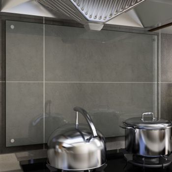 Panou antistropi bucătărie transparent 90x60 cm sticlă securiz.