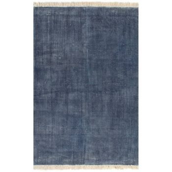 Covor Kilim albastru 200 x 290 cm bumbac