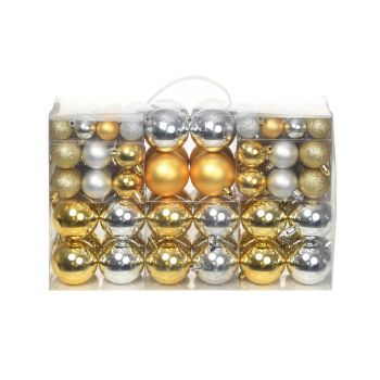 Globuri de Crăciun 100 buc. argintiu/auriu ieftin