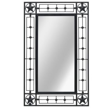 Oglindă de perete negru 50 x 80 cm dreptunghiular