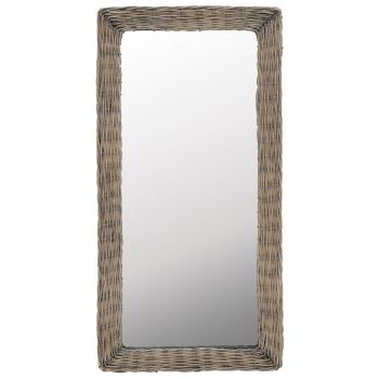 Oglindă maro 50 x 100 cm răchită