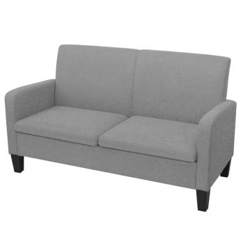 Canapea cu 2 locuri 135 x 65 x 76 cm gri deschis ieftina