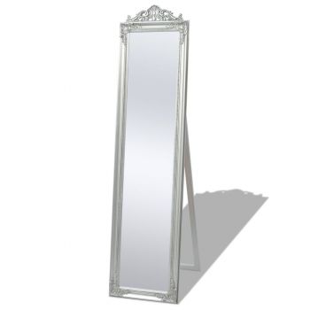 Oglindă verticală in stil baroc 160 x 40 cm argintiu ieftina
