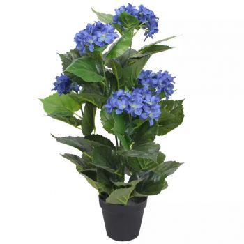 Plantă artificială hydrangea cu ghiveci 60 cm albastru