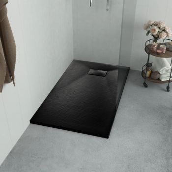 Cădiță de duș negru 100 x 80 cm SMC
