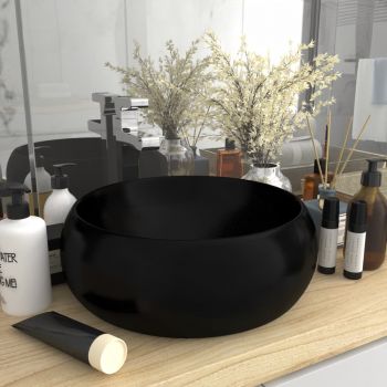 Chiuvetă baie lux negru mat 40x15 cm ceramică rotund ieftin