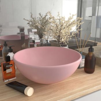 Chiuvetă baie lux roz mat 325x14 cm ceramică rotund ieftin