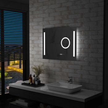 Oglindă cu LED de perete de baie cu senzor tactil 80 x 60 cm