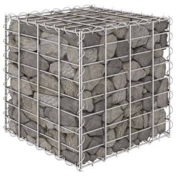 Strat inălțat cub gabion 40 x 40 x 40 cm sârmă de oțel