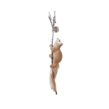 Decoratiune Squirrel, Decoris, 8x8x58 cm, poliester, maro