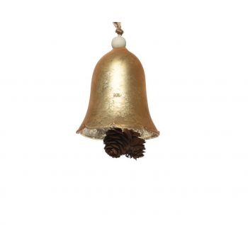 Glob Bell antique, Decoris, 6x8 cm, sticla, auriu