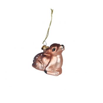 Glob Deer, Decoris, 3.7x7.7x9.2 cm, sticla, auriu ieftina