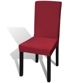 Husă elastică pentru scaun culoare bordeaux set 6 bucăți