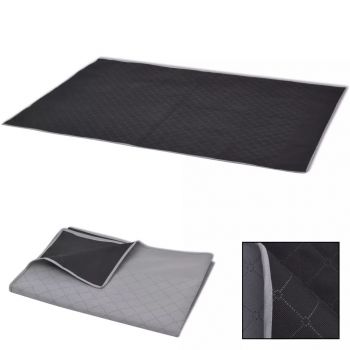 Pătură pentru picnic gri și negru 100 x 150 cm
