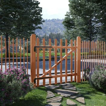Poarta de gard simplă lemn de alun tratat 100 x 100 cm