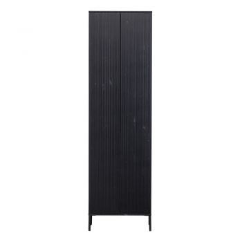 Șifonier negru din lemn de pin 60x210 cm Gravure – WOOOD ieftin