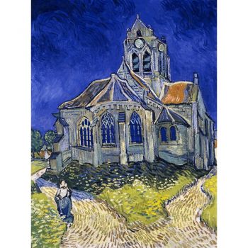 Tablou - reproducere 30x40 cm The Church at Auvers, Vincent van Gogh – Fedkolor ieftin