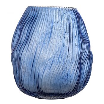 Vază albastră din sticlă Leyla – Bloomingville