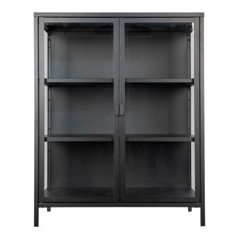 Vitrină neagră din metal 80x101,5 cm Brisbane – House Nordic ieftina