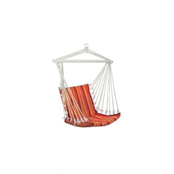 Hamac tip scaun, dungi rosu si galben, max 150 kg, 90x90 cm, Isotrade