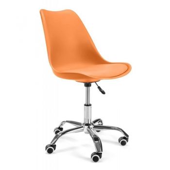 Scaun de birou pentru copii, rotativ, portocaliu, max 125 kg, 44x40x80/90 cm