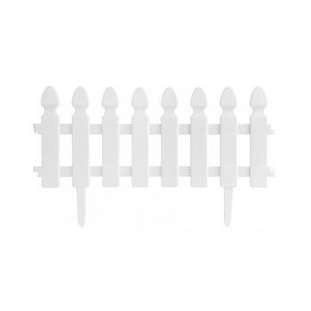 Gard de gradina decorativ, plastic, alb, set 4 buc, 50x30 cm