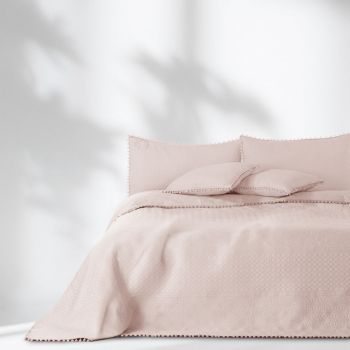 Cuvertură pentru pat AmeliaHome Meadore, 170 x 210 cm, roz pudră