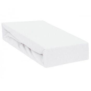 Qmini - Cearceaf impermeabil cu elastic, patut 120x60 cm, Din jerseu, White
