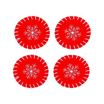 Coasters roșii 4 buc. cu model de Crăciun – Casa Selección