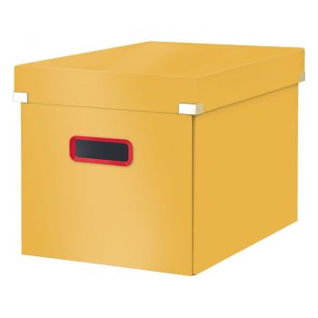 Cutie de depozitare galbenă din carton cu capac 32x36x31 cm Click&Store – Leitz