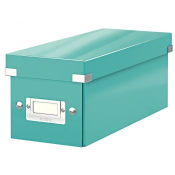 Cutie de depozitare verde/turcoaz din carton cu capac 14x35x14 cm Click&Store – Leitz ieftina