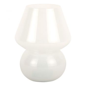 Veioză albă LED cu abajur din sticlă (înălțime 20 cm) Vintage – Leitmotiv ieftina